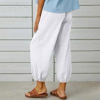 Aayomet Cargo Pants Жени за джоги за жени с джобове, тренировка с висока талия йога конусни суитцове за женски панталони, бели XXL