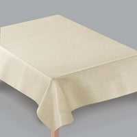 Капак за маса за правоъгълна първокласна материя ,, метален пакет за покривка със златна слонова кост
