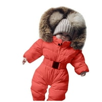 Бебешки момичета снежен костюм ромпер с качулка топло яке за връхни дрехи