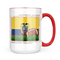 Неойнблонд футбол с флаг Еквадор Подарък за любители на чай за кафе