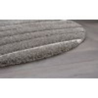 Съвременна площ килим шаг дебела ивица сив, крем вътрешен кръг лесен за почистване