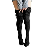 Компресионни чорапи за жени Коледни памучни печат по -плътно пода килим чорапи черни
