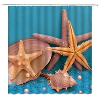Летен плаж природа душ завеси черупка морски звезди вълни 3д печат Баня Начало декор водоустойчив полиестер плат завеса комплект