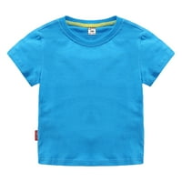 Тениска entyinea за момчета с къс ръкав кръгла шия солиден цвят тениски небесно сини 90