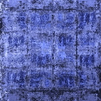 Ahgly Company Machine Pashable Indoor Square Persian Blue Bohemian Area Cugs, 4 'квадрат