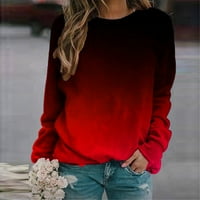 Суитчъри за дамски зимни есенни дрехи пуловер с дълъг ръкав горещ отпечатък градиент o Суичър на шията свободни блузи върхове