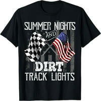 Летни нощи мръсни писти светлини Състезателни мотокрос подарък мъже тениска черно 2x-големи