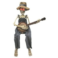 Хелоуин Експрес 39 Анимационен скелет, играещ банджо декорация