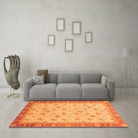 Ahgly Company Indoor Rectangle Abstract Orange Modern Area Rugs, 7 '9'