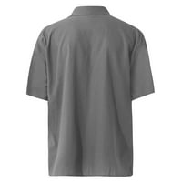 Мъжки риза за плаж на ревера хавайска риза с къси ръкави сива xxxxl - най -добър подарък