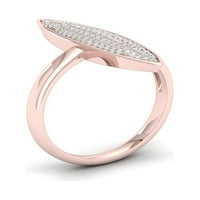 1 4к ТДВ диамант 10к Розово злато Маркиза форма клъстер мода пръстен