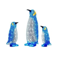 Светещи Пингвин Коледни Светлини Пингвин Орнамент Комплект Коледни Светещи Пингвин