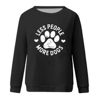Дамски тениски с дълъг ръкав риза с дълъг ръкав ежедневни модни туники за кучета Блузи уютни Суитчъри