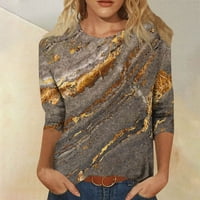 Елайнилие Мода Дамски Тениски кръг врата графични Печатни тениска ръкави блуза ежедневни върхове