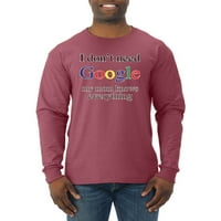 Не ми трябва Гугъл синът ми знае всичко Мъжка риза с дълъг ръкав, Роял, 2хл