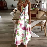 Inleife летни женски рокли клирънс, женската лятна мода отпечатани с v-образно деколте