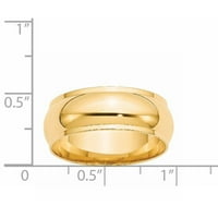 Първично злато карат жълто злато половин кръг с размер на ръба 7
