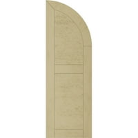 Екена мелница 12 в 50 г дървен материал грубо нарязан два равни плоски панела с четвърт кръгла арка Топ Фау дърво щори, грундиран тен