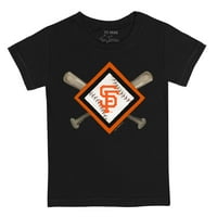 Младежки мъничък ряпа черен Сан Франциско Giants Diamond Cross Bats тениска