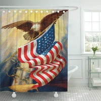 Patriot празнуване на стара слава нашето американско знаме около декор за баня за баня за вана завеса за душ