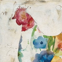 Цветната кокошка от Карол Робинсън увити платно живопис изкуство печат