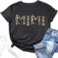 Тениска на mimi за жени леопардов принт mimi графични тийнейджъри ризи баба подарък небрежен къс ръкав тийнейджъри риза за майчин ден