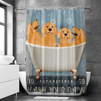 Куче душ Куртски проста завеса за баня, миеща се за декор на прозореца на банята с кука