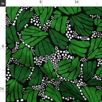 Памучна сатена покривка, 70 108 - Черно зелен монарх пеперуда природа Листа бял печат Персонализиран спално бельо от лъжица