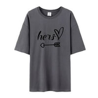 Женски модни ризи Свети Валентин Основни дрехи за момичета с форма на сърце от печат на тениска с тениска.