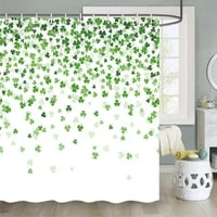Ден на Свети Патрик Детелина душ завеса, зелена детелина детелина Ирландски плат завеса за душ с куки