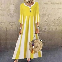 Летни ежедневни рокли за жени в облеклото трептяха приспособления и пламък рокля жълт xl
