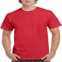 Гилдан Мъжки г ултра Памук възрастни тениска малък червен