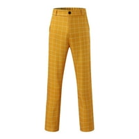 мъжки бизнес костюм панталони плътен цвят Бутон карирана голям размер освежаващо удобни ежедневни панталони