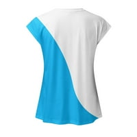 Дамска тениска с къс ръкав туника основен свободен плътно цвят батинг късо ръкав небрежен тройник женски върхове