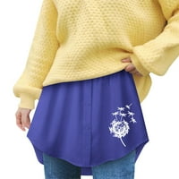 Самостоятелна пола на пуловер с пуловер с риза, подредена с отпечатана пола от дъното