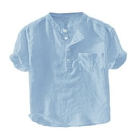 Glookwis mens с джобна тениска редовно прилягане на пуловер ежедневно мода основен тий тениски с къс ръкав с къс ръкав блуза небесно синьо 4xl