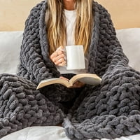 Chunky Knit Bendle Cuttercream - Бежово луксозно одеяло за Ченил за декор на ферма; Boho Decor Throwing одеяло за есенния декор; Стегнато сплетено плътно хвърляне на кабел за дивана или легло