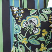 Фантоскоп открит водоустойчив Флорални печатни декоративни хвърлят възглавница за вътрешен двор градина, тъмно зелено, на 2