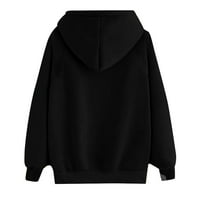 Дамско суитчър За Жени Дамски Принт с дълъг ръкав ежедневни качулки ежедневни пуловер Топ блуза черно л
