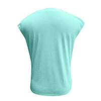 Дамски блузи дамски блузи летни тениски с къс ръкав ежедневни хлабави фитинги печат върхове Блуза резервоари дамски блузи 2хл ментово зелено