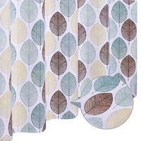 Зелена допълнителна дълга завеса за душ с тежка претеглена тъкан за душ завеса със скандален дизайн на листа дълго, комплект