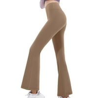 Женски панталони ежедневни плътни джобни еластични талии разхлабени панталони за жени за жени